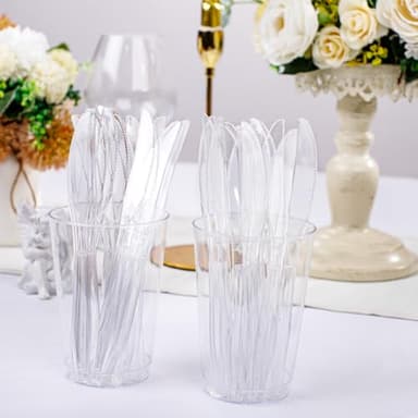 Liacere 360PCS Clear Plastic Knives Disposable - Heavy DutyBPA-Free - Heat Resistant, Solid and Durable Disposable Knives Bulk, Premium Plastic Knives Heavy Duty for Party Supply - Image 7
