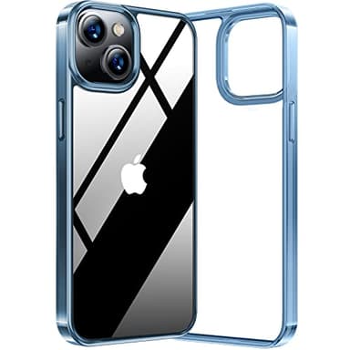 TORRAS Diamond Clear Designed for iPhone 14 Case & iPhone 13 Case[Never Yellowing] [Military Grade Anti-Drop] Hard PC Back Flexible Bumper Shockproof Protective Slim Phone Cover 6.1 inch, Blue - Image 1