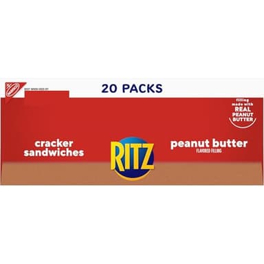 RITZ Peanut Butter Sandwich Crackers, Lunch Snacks, 20 Snack Packs (6 Crackers Per Pack) - Image 16