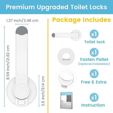 4our Kiddies Toilet Locks Baby Proof, Baby Proofing Toilet Seat Lock with Extra Pallet Fit for Most Standard Toilet, Easy Intallation Toilet Lid Lock for Child Safety with 1 Extra 3M Adhesive((1 Pack) - Image 8