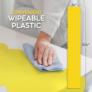 Yellow Plastic Disposable Table Runner. 5 Pack 14 x 108 inch. Scallop Table Runner Adds A Pop of Color To Your Party Table, by Swanoo - Image 6