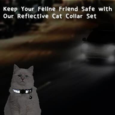 Reflective Cat Collars-Breakaway Cat Collars with Bell - Adjustable Collars for Girl Boy Indoor Small Pet - 6 Pack - Image 3