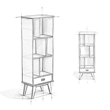 SIMPLIHOME Draper Bookcase - 64 inch Tall Solid Hardwood Storage Bookshelf in Teak Brown, Mid-Century Modern Storage for Living Room, Study Room or Office with Adjustable Shelves and Angled Legs - Image 15