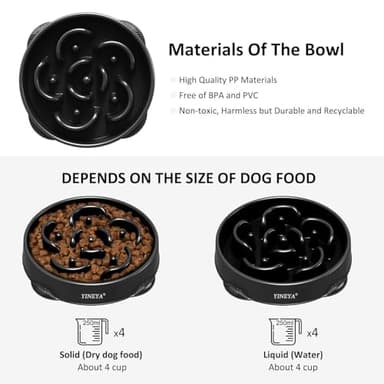 YINEYA 4 Cups Slow Feeder Dog Bowls Large Breed, Anti-Choking Pet Supplies, Maze Dog Food Bowl, Puzzle Feeder That Slow Down Eating - Image 6