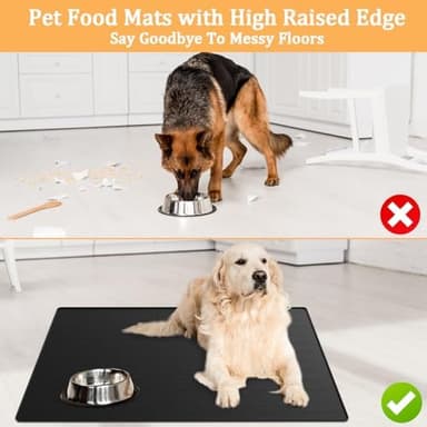 32"x24" Large Silicone Pet Feeding Mat, Waterproof Non-Slip Dog and Cat Bowl Mat for Food & Water, Durable Floor Protector to Prevent Spills, Easy to Clean, Light Gray - Image 6