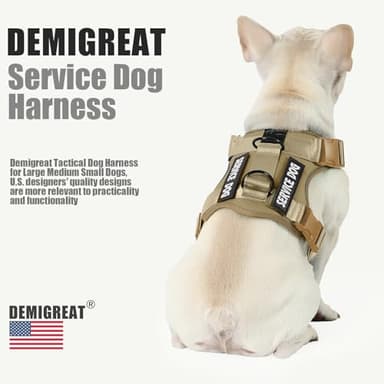 Demigreat Service Dog Harness, Reflective Dog Vest Harness with 5 PCS Patches, Adjustable Soft Oxford Pet Harness, Inner Layer Mesh, Easy to Control for Small Medium Large Dogs - Image 5