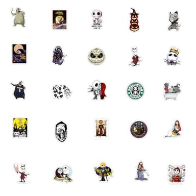 100Pcs The Nightmare Before Christmas Stickers for Water Bottles Skateboard Luggage Laptop Bumper Waterproof Vinyl Halloween Stickers Bulk for Boys Teens Adults (The Nightmare Before Christmas) - Image 3