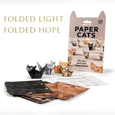 3D Origami Paper Cats & Dogs Kit, DIY Foldable Animal Craft for Kids & Adults, Fun Creative Art Project, Desk Decor and Gift for Pet Lovers (Cat Design) - Image 3