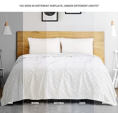 Utopia Bedding White 100% Cotton Blanket [Full Size - 90x84 Inch] 350GSM Lightweight, Soft and Breathable Thermal Blanket for All Seasons - Image 5