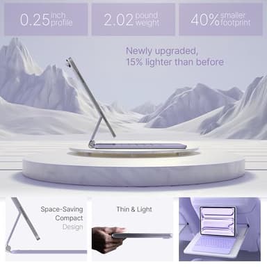 typecase Keyboard Case for iPad Air 13(M3 2025 / M2 2024) and iPad Pro 12.9 (6th, 5th, 4th,3rd Gen),Magic Keyboard,Easy-Set Magnetic Stand,Multi-Touch Trackpad,11 Colors Backlight,Light Purple - Image 5