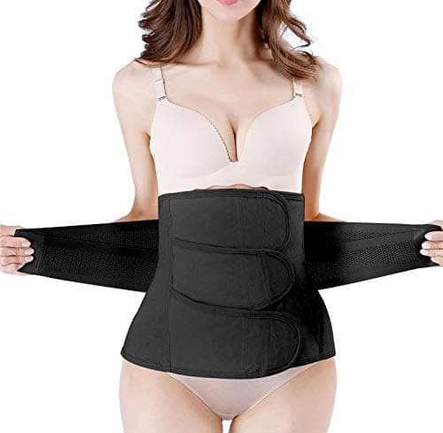 Postpartum Girdle C-Section Recovery Belt Back Support Belly Wrap Belly Band Shapewear (Black,L) - Image 1