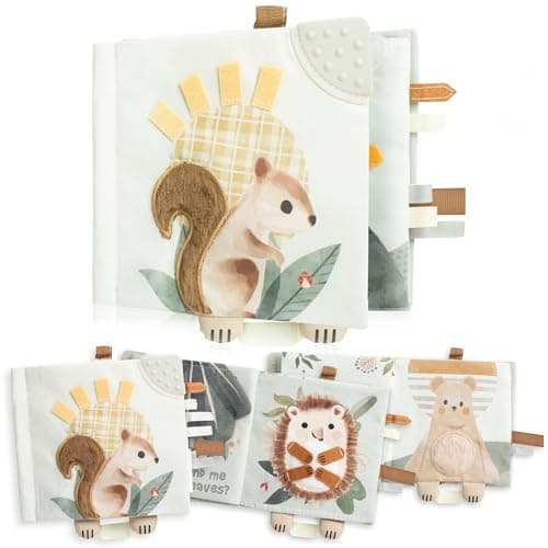 Soft Baby Book with Touch and Feel Pages - Cute Sensory Book for Babies 0-6, 6-12 & 12-18 Months with Mirror & Crinkle Paper - The Perfect Christmas Toy for Baby Showers Or as a Newborn/Infant Gift - Image 1