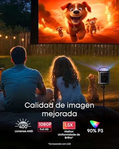 NEBULA Mars 3 Air GTV Projector - Netflix Officially Licensed, 400 ANSI-Lumen Brightness, Native 1080P, Dolby Digital Sound,150-Inch Picture, Built-In Battery for 2.5 Hours of Playtime Anywhere. - Image 3