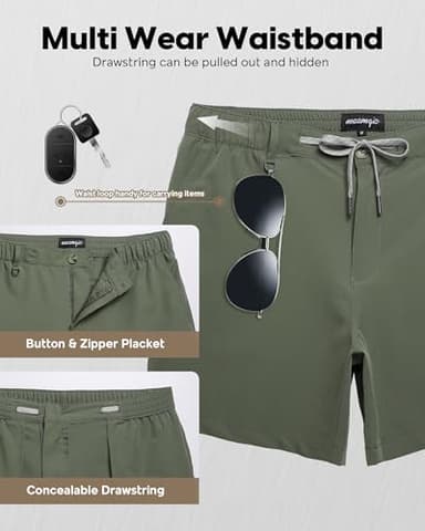 maamgic Men's 5 Inseam Casual Classic Fit Shorts Men with Multi-Pocket Workout Short Hybrid Quick Dry Short Pants - Image 4