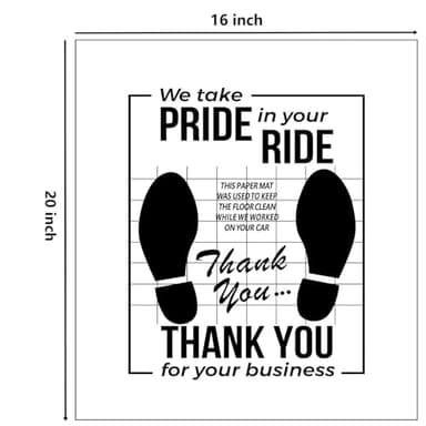 White Car Paper Floor Mats,50Pcs Vehicles Disposable Floor Pads,Temporary Cars Floor Protector,Automotive Mat Covers Protector,Detailing Detail Wash,Temporary Sticky 16x20inch - Image 2