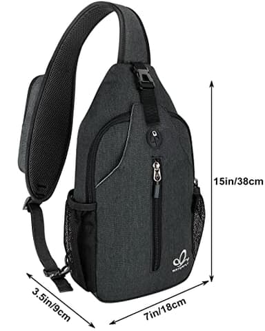 WATERFLY Crossbody Sling Backpack Sling Bag Travel Hiking Chest Bag Daypack - Image 2
