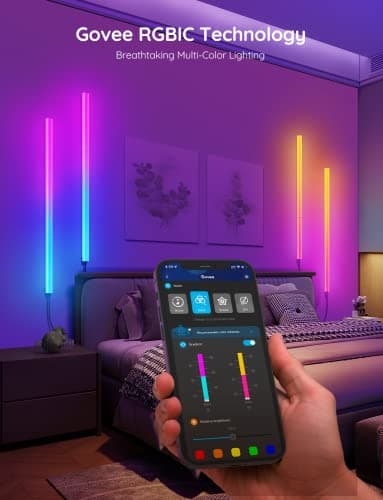 Govee Glide Wall Lights, RGBIC LED Light, Smart Gaming Light Works with Alexa and Google Assistant, RGB Lights Bar, LED Wall Lights for Bedroom, 2 Panels Set (3 Sections/Panel) - Image 6