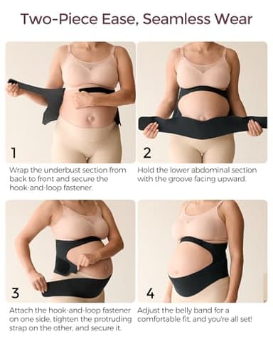 Momcozy Pregnancy Belly Band, CozySupport Ergonest Maternity Belly Band, Invisible Pregnancy Belt for Back, Abdomen, Waist - Image 7