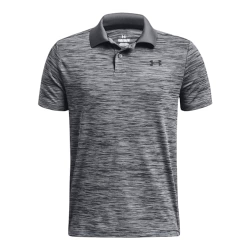 Under Armour Boys Performance Polo, (012) Pitch Gray Light Heather / / Black, Large - Image 1