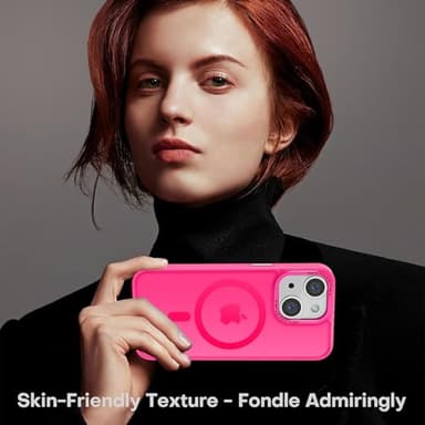 Newfuture Designed for iPhone 15 Case with Strong Magnetic [13 FT Military Drop Protection] [Compatible with Magsafe] Slim Translucent Matte Shockproof with Anti-Fingerprint Phone Case, Hot Pink - Image 7