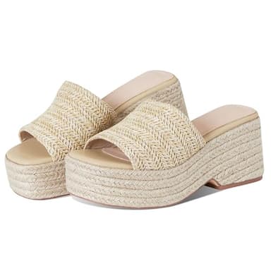 EQAUDES Platform Slip on Espadrille Sandals for Women Wedges Slides Bohemia Sandals Flatform Open Toe Beach Sandals - Image 1