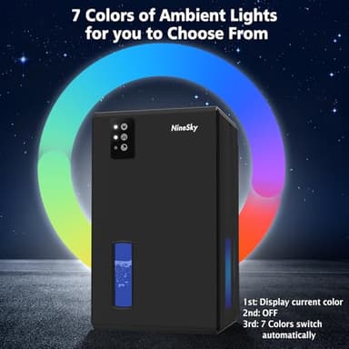 NineSky Dehumidifiers for Home, 95 OZ Water Tank, (1000 sq.ft) Dehumidifiers for Bathroom Bedroom Basement with Auto Shut Off,7 Colors LED Light(Black) - Image 3