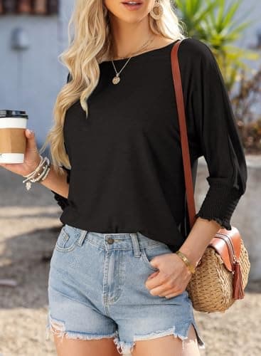 Dokotoo Women Blouses Summer Womens Tops 2025 Fall Outfits Clothes Plus Size Trendy Black Short Long Sleeve Shirts for Women Business Casual Teacher Fashion Womens Top Women's Clothing - Image 4