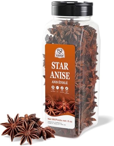 52USA Star Anise, 6oz – Whole Dried Star Anise Pods in Bottle, Aromatic Spice for Cooking, Baking, and Teas - Image 1