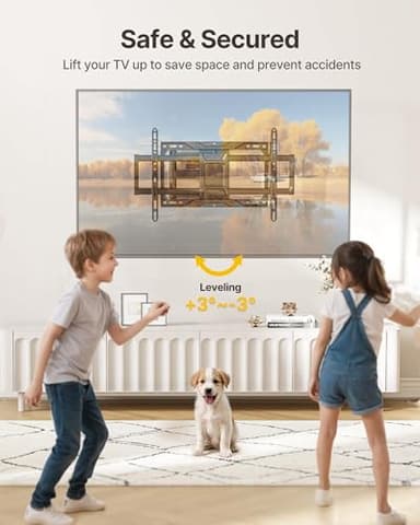 monTEK Full Motion TV Wall Mount for 37-84 Inch TVs, TV Mount Bracket with Articulating Arms, Tool-Free Tilt & Swivel, Extension, Max VESA 600x400mm, Fits 12“/16" Wood Studs, Up to 110lbs, 4X Tested - Image 7