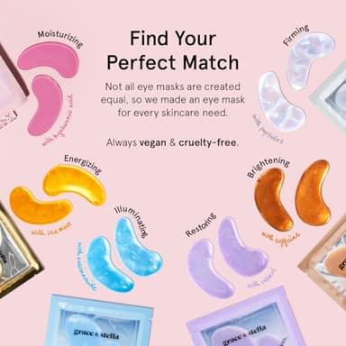 grace & stella Award Winning Under Eye Mask - Travel Size Toiletries - Bridal Shower Gifts - Gel Eye Patches for Dark Circles, Puffy Eyes, Wrinkles, Undereye Bags - Vegan - Self Care (6 Pairs, Gold) - Image 5