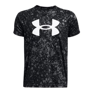 Under Armour Boys Tech Big Logo Printed Short-Sleeve T-Shirt, (009) Black / / White, Large - Image 1