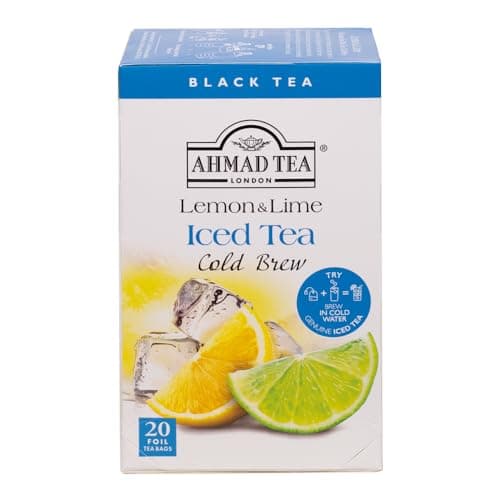 Ahmad Tea Black Tea, Cold Brew Lemon and Lime Teabags, Iced Tea, 20 ct (Pack of 1) - Caffeinated and Sugar-Free - Image 1
