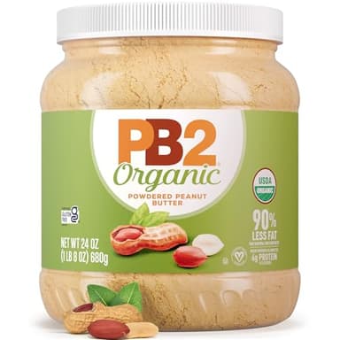 PB2 Organic Powdered Peanut Butter | USDA Organic Certified, Non-GMO Project Verified, Gluten-Free Peanut Butter Powder | Vegan, Keto Friendly | 24oz Resealable Jar - Image 1