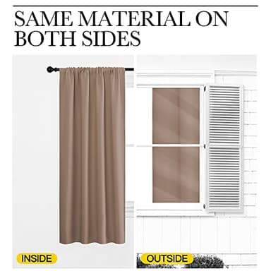 NICETOWN Kids Blackout Curtain Panels - Window Treatment Thermal Insulated Solid Rod Pocket Blackout Drapes for Bedroom (Cappuccino, Set of 2, 52 by 72 Inch) - Image 6