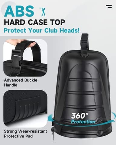 Findway Golf Travel Bags for Airlines with Wheels and ABS Hard Case Top, Protect Your Clubs, Waterproof 1680D Oxford Fabric and Oversize Tank Wheels, Lightweight and Easy to Maneuver - Image 3