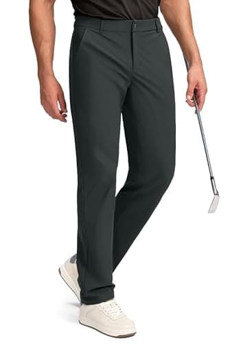 Obla Men's Golf Pants - 30"/32"/34" Slim Fit Stretch Lightweight Trousers with 5 Pockets Casual Travel Dress Work Pants for Men (Dark Grey_L32 W36) - Image 3