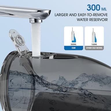Water Flosser for Teeth Pick Cordless, Beautypick Portable Electric flossers for Teeth Cleaning and Flossing, 300ML Braces Oral Irrigator, Rechargeable Waterproof Dental Picks for Home Travel - Image 5