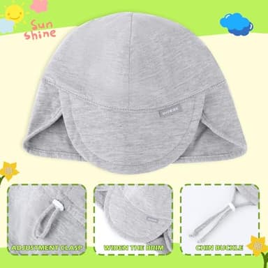 Duoyeree UPF 50+ Baby Sun Hat with Ear and Neck Protection - Toddler Beach Hat for Boys & Girls - Ideal for Summer Fun(6-24M) - Image 2