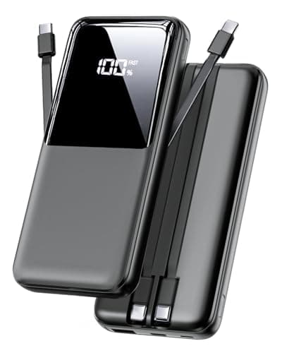 Portable Charger Power Bank - 15000mAh Fast Charging Powerbank Travel Camping Essential Battery Pack with Built in 22.5W Output Cable Compatible with iPhone 17 16 15 14 13 Samsung Google iPad, 1 Pack - Image 1