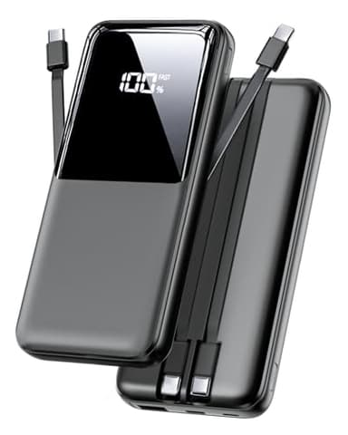 Portable Charger Power Bank - 15000mAh Fast Charging Powerbank Travel Camping Essential Battery Pack with Built in 22.5W Output Cable Compatible with iPhone 17 16 15 14 13 Samsung Google iPad, 1 Pack - Image 1