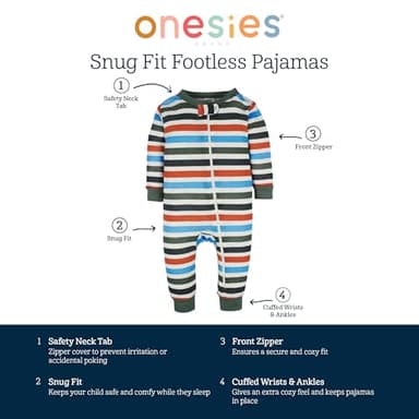 Onesies Brand Baby Boys' 3-Pack Snug Fit One-Piece Cotton Pajamas, Safari - Image 6