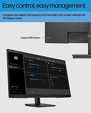 HP 27h Full HD Monitor - Diagonal - IPS Panel & 75Hz Refresh Rate - Smooth Screen - 3-Sided Micro-Edge Bezel - 100mm Height/Tilt Adjust - Built-in Dual Speakers - for Hybrid Workers,Black - Image 5
