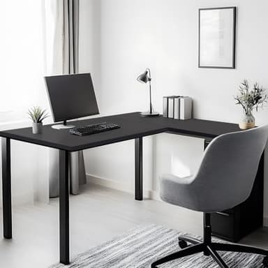 Kaboon 48x18 inches Tabletop, Solid One-Piece Desktop for Sit Stand Desk, Double Desks, L Desk DIY,Wood Countertop Home or Commercial Use,1 inch Thick, Solid Black - Image 4