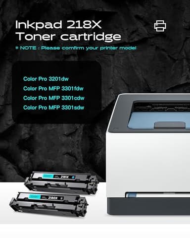 [High Yield] 218X Toner Cartridge 4 Pack Replacement for HP 218X 218A Toner Cartridge, Works with HP Color Laserjet Pro 3201dw MFP 3301fdw 3301sdw Printer W2180X W2180A (No Chip) - Image 2