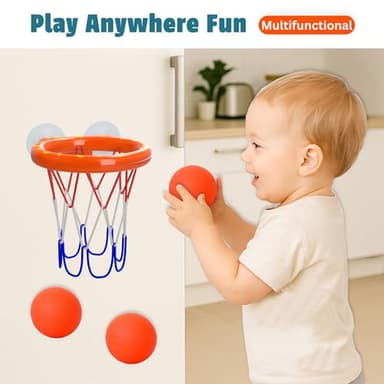 Bath Toys – Bathtub Basketball Hoop for Toddlers, Kids, Boys and Girls | 4 No-Hole Balls & Strong Suction Cups | Fun Basketball Bath Toy for Toddlers - Image 7