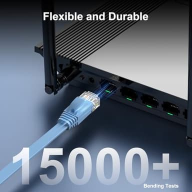 Cat 6 Ethernet Cable 200 ft, High Speed 10Gbps Flat Internet Network Cable, Pure Copper Ethernet Patch Cable Long, Computer LAN Cable with Clips & Straps for Router, Modem, PS4/5, Blue - Image 6