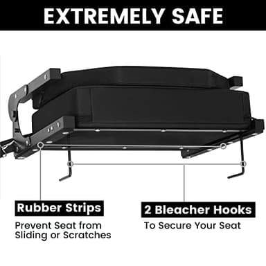 Jauntis Stadium Seats for Bleachers, Bleacher Seats with Ultra Padded Comfy Foam Backs and Cushion, Wide Portable Stadium Chairs with Back Support and Shoulder Strap - Image 5