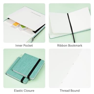 Lightwish Square Watercolor Journal,100% Cotton,300gsm/140lb,Acid-Free,24 Sheets Cold Press Watecolor Paper Sketchbook for Artists Adults Students,4.7 * 4.7 Inches - Image 3