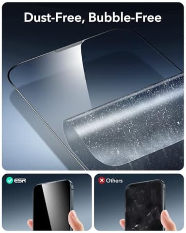 ESR 3 Pack 9H+ Glass for iPhone 16e/ iPhone 14/ iPhone 13/13 Pro Screen Protector, [Military Grade Shatterproof & Longest Durable] Armorite Ultra-tough Full Coverage Tempered Glass with UltraFit Tray - Image 4