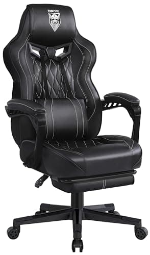 Vonesse Gaming Chair for Adults Gaming Chairs with Footrest Reclining Computer Gaming Chair for Heavy People Ergonomic Gamer Chair Big and Tall (Black) - Image 1